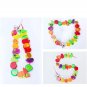 42PCS Wooden Beads Animal Alphanumeric Fruit Stringing Game Hand-brain Coordination