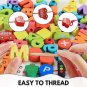 Montessori Educational Threading Toys Wooden Stringing Farm Animals Fruits Lacing Beads