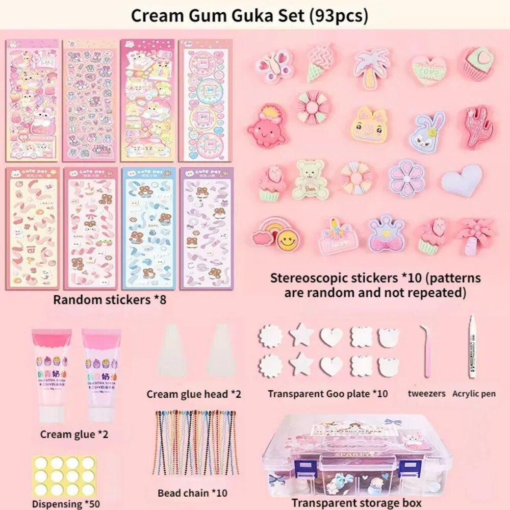 Kawaii Cream Guka Sticker Set Stickers diy Materials Pack Storage Box ...