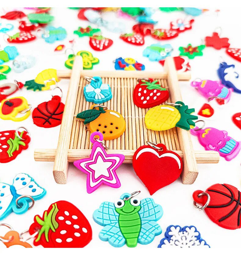 48pcs Pendants DIY Colorful Loom Rubber Band Bracelet Jewelry Making Beads Toy Colorful Animal