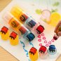 3/6Pcs Baby Colorful Ink Pad Stamp Seal Preschool Funny Toy Cartoon DIY Roller Drawing Diary Tool