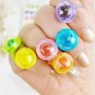 6pcs Ring Stamps Diamond Rings Self Inking Sealing Reward Children Ink Pad Cartoon Girl