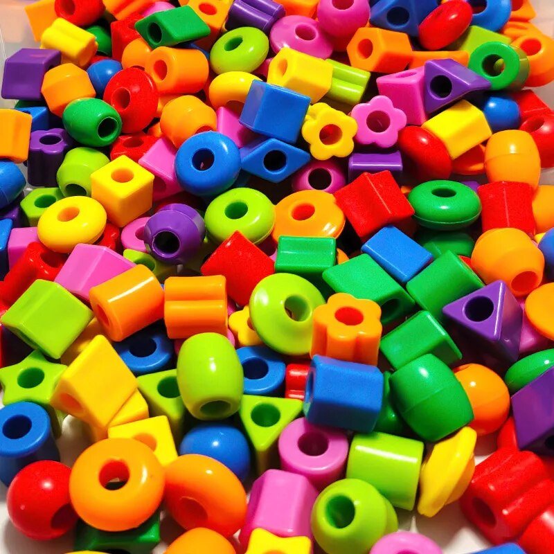 50Pcs Threading Beads For Jewelry Making For Kids Montessori Toys