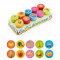 10Pcs/Set Children Stamps Toy Cartoon Animals Dinosaur Fruits Pattern Seal for Kids DIY
