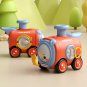 Toys Durable Cartoon Train Toy with Face Changing and Whistle Inertia Toy Car Press and Run