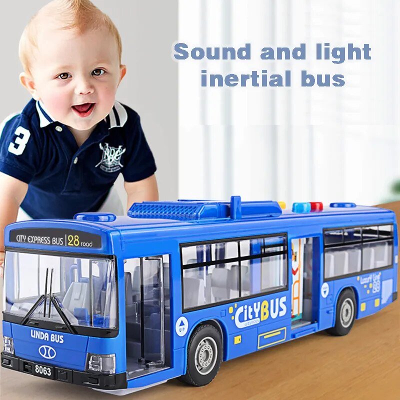 High Quality Simulation Bus Large Size Drop-resistant Light Music Inertia Bus