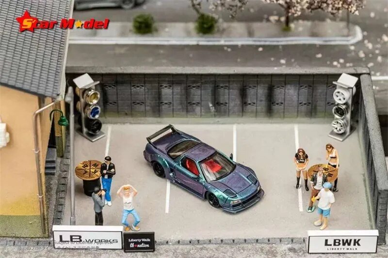 Star Model 1:64 LBWK NSX 1nd Gen Combat Grey /Magic Purple Model Car