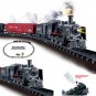 Battery Operated Railway Classical Freight Train Water Steam Locomotive Playset with Smoke