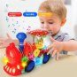 Electric Gear Toy Kids Transparent Model Battery Operated Walking Toy With Light And Music Gifts