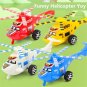 4PCS/Set Helicopter Toys Pull Back Children Plane Dolls Kids Plastic Random Aircraft