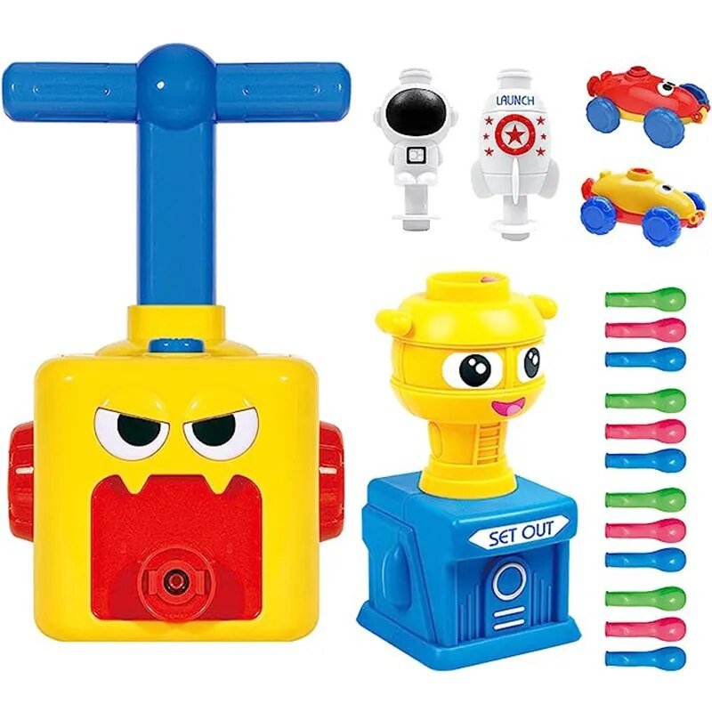 Balloon Launcher Powered Car Rocket Air Power Balloon Launch Tower Toy Car Fun Science Experiment