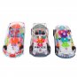 3 pcs Creative Kids Flashing Racing Car Police Car Toy Transparent Light Up Colorful LED Music