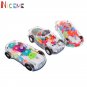 3 pcs Creative Kids Flashing Racing Car Police Car Toy Transparent Light Up Colorful LED Music