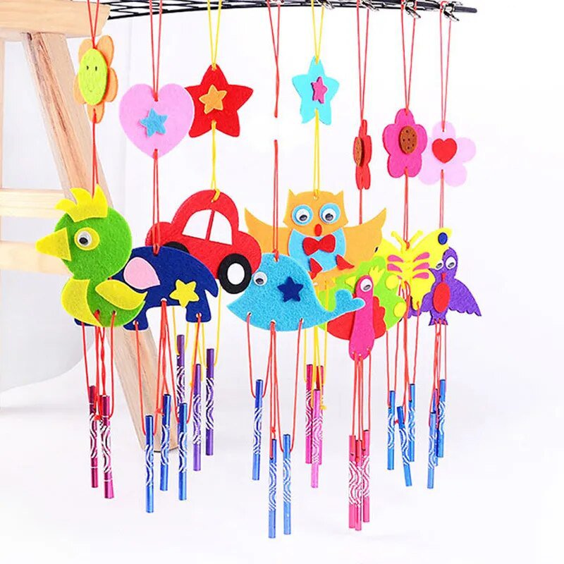 Creative DIY Handmade Wind Bell Chime Non-woven Fabric Toy for Girls Kindergarten Art And Crafts