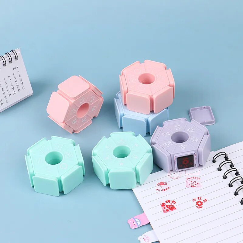 Six-Side Seal Stamp Kids Educational Stamper Early Education Seal Stamp Teachers' Teaching Seal