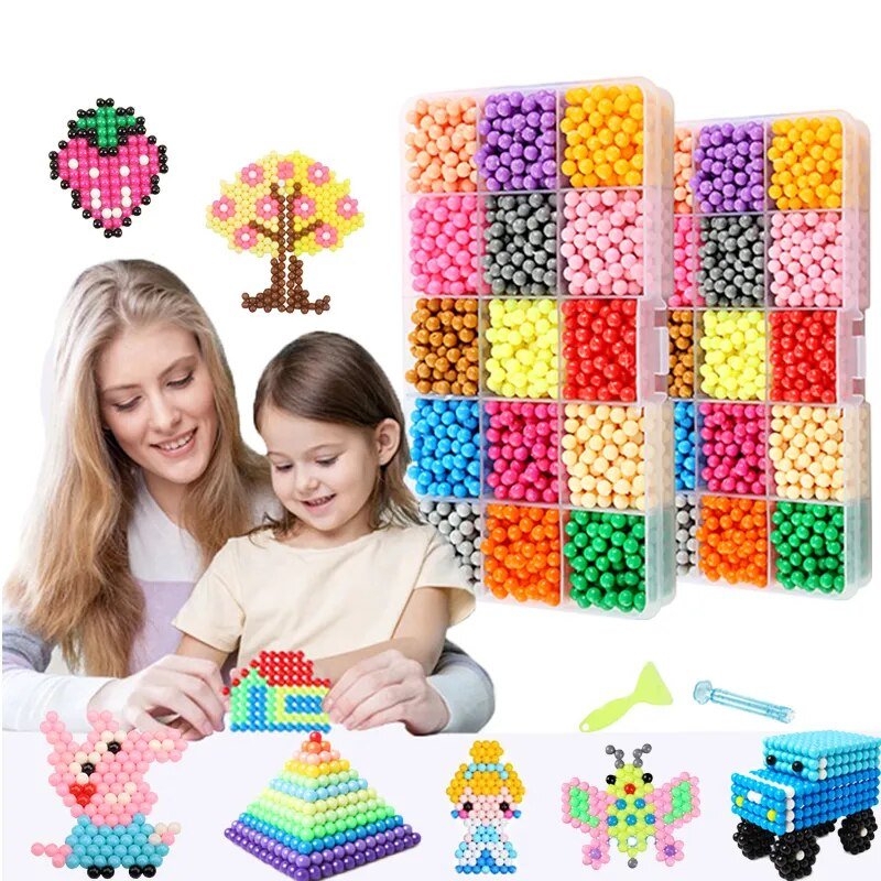 Refill Hama Beads Puzzle Aqua Tool Crystal Magic Beads DIY Water Spray Beads Ball Perlen Games