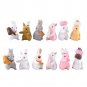 12Pcs Beautiful Rabbit Ornaments Miniature Decor Statue Resin Decorations