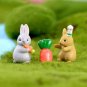 12Pcs Beautiful Rabbit Ornaments Miniature Decor Statue Resin Decorations