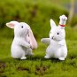 12Pcs Beautiful Rabbit Ornaments Miniature Decor Statue Resin Decorations