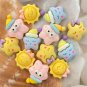 10pcs Mini Cartoon Sun Star Colorful Resin Fish Phone Bottle Sticker Colorful DIY Sticker Handmade