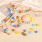K1MA DIY Keychain Bracelet Silicone Beaded Keyring Accessory Round Beads Kit