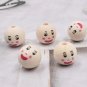 Smiling Wood Beads Natural Wood Beads Smile Face Painting Round Spacer Eco-Friendly Wooden Pearl