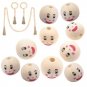 Smiling Wood Beads Natural Wood Beads Smile Face Painting Round Spacer Eco-Friendly Wooden Pearl