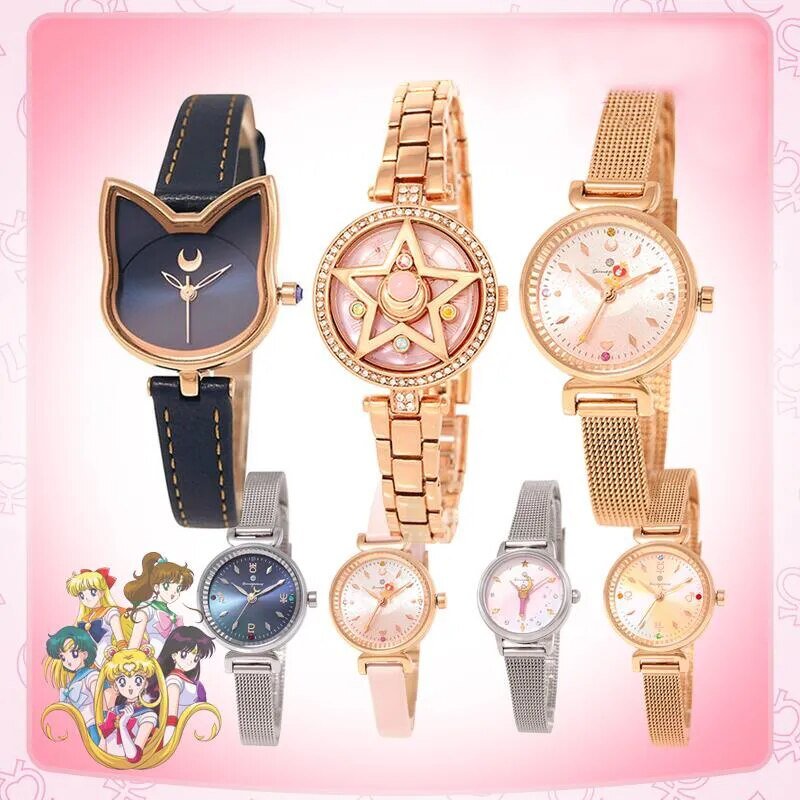 Anime Sailor Moonlight OST Limited Quartz Crystal Stars Wrist Watch