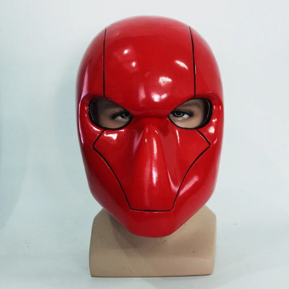 Cosplay Red Hood Mask Bat Red Hood Helmet Man Full Head PVC Cosplay Costume Prop Replica