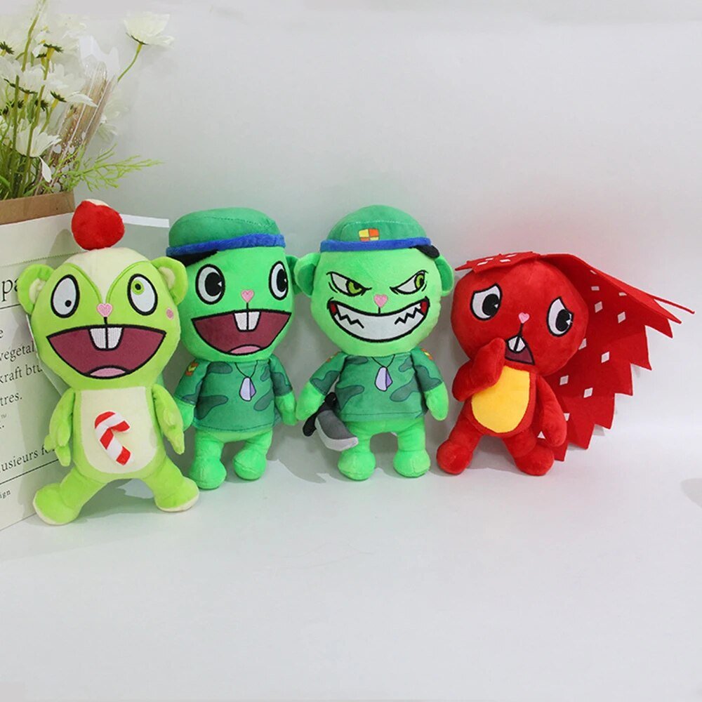 28cm Cute Happy Tree Friends Plush Dolls Kawaii Cartoon Anime Plush Toys Flakey Flippy Soft