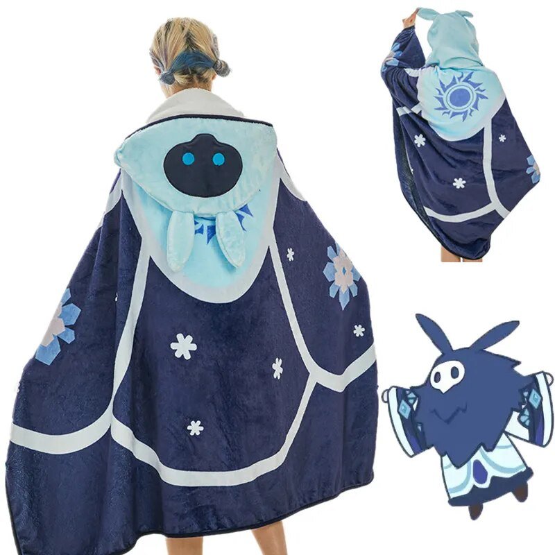 Genshin Impact Cryo Abyss Mage Cloak Cape Cosplay Flannel Costume ...