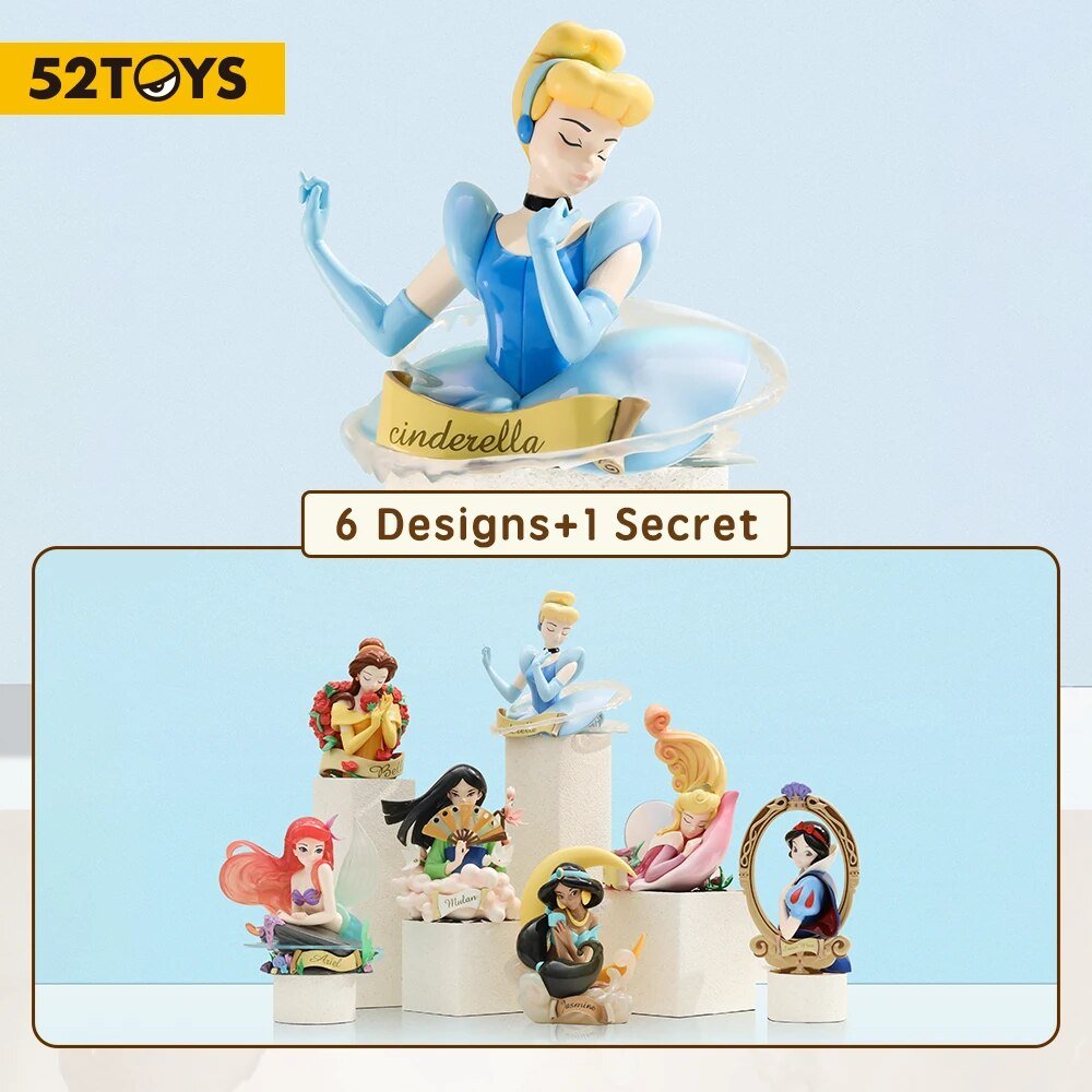 52TOYS BLIND BOX Disney Princess Art Gallery 1PC Cute Figure