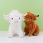 3 styles 25cm Kawaii Simulation Highland Cow Animal Plush Doll Soft Stuffed Cream Highland Cattle