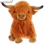3 styles 25cm Kawaii Simulation Highland Cow Animal Plush Doll Soft Stuffed Cream Highland Cattle