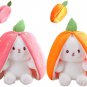 2PCS Soft Toy Strawberry Bunny Plush Easter Bunny Stuffed Animal Cute Rabbit Plush Gift