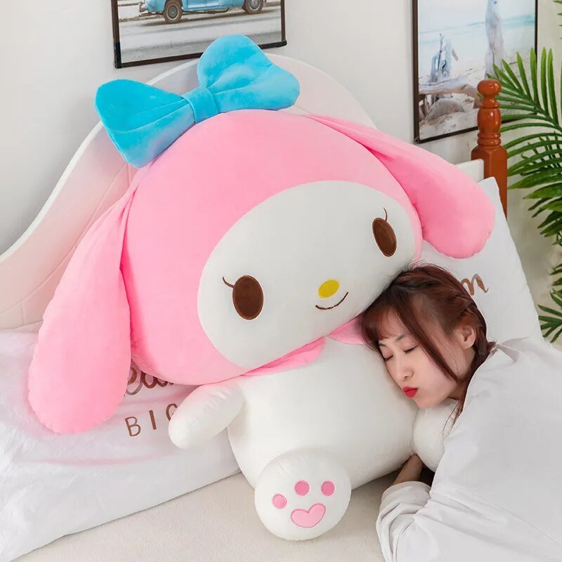 Sanrios My Melody Plush Anime Kawaii Plushie Toys New Large Doll Student Cute Soft Throw Pillow