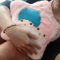 Kawaii Cartoon Pink Pillow My Melody Candy Little Twin Star Shape Plush Soft Back Cushion