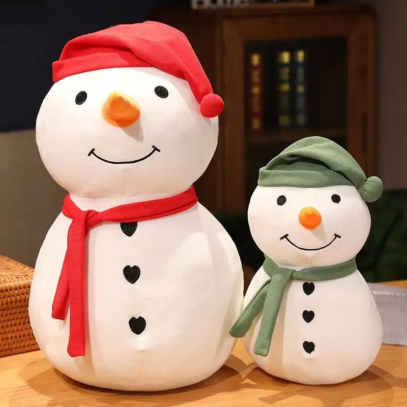 30cmCute Cartoon Big White Snowman Plush Toy Soft Stuffed Pillow Dolls Winter Christmas