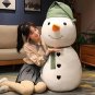 30cmCute Cartoon Big White Snowman Plush Toy Soft Stuffed Pillow Dolls Winter Christmas