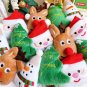 10pcs7cm Cartoon Christmas Stuffed Plush Doll Toys Cute Santa Claus Snowman Elk Stuffed Toy