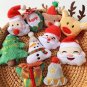 10pcs7cm Cartoon Christmas Stuffed Plush Doll Toys Cute Santa Claus Snowman Elk Stuffed Toy