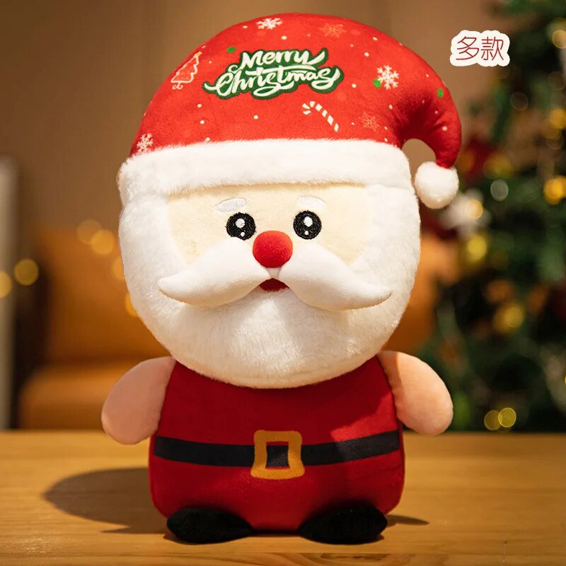 40cm Christmas Doll Plush Toy Red Color Father Christmas Elk Snowman Cartoon Plushie Peluche Kawaii