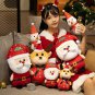 40cm Christmas Doll Plush Toy Red Color Father Christmas Elk Snowman Cartoon Plushie Peluche Kawaii