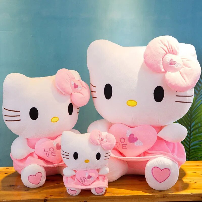 Cute Hello Kitty Pink Plush Stuffed Toys Anime Cartoon Plushie Doll Soft Stuffed Pillow Toys