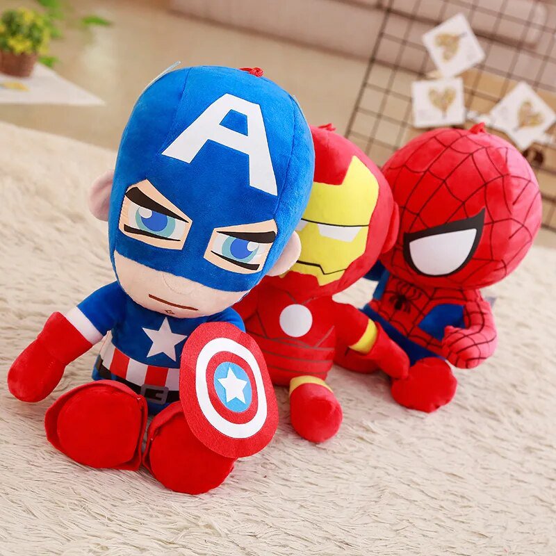 35cm Big Size Marvel Avengers Stuffed Captain America Iron Man Spiderman Plush Toys