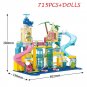 715pcs Friends Series Creative Summer Fun Holiday Water Park Bricks Building Blocks Toys
