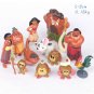 12pcs Disney Anime Moana Heihei Big Cock Chief Tui Sina Tala Pvc Action Figure Collectible