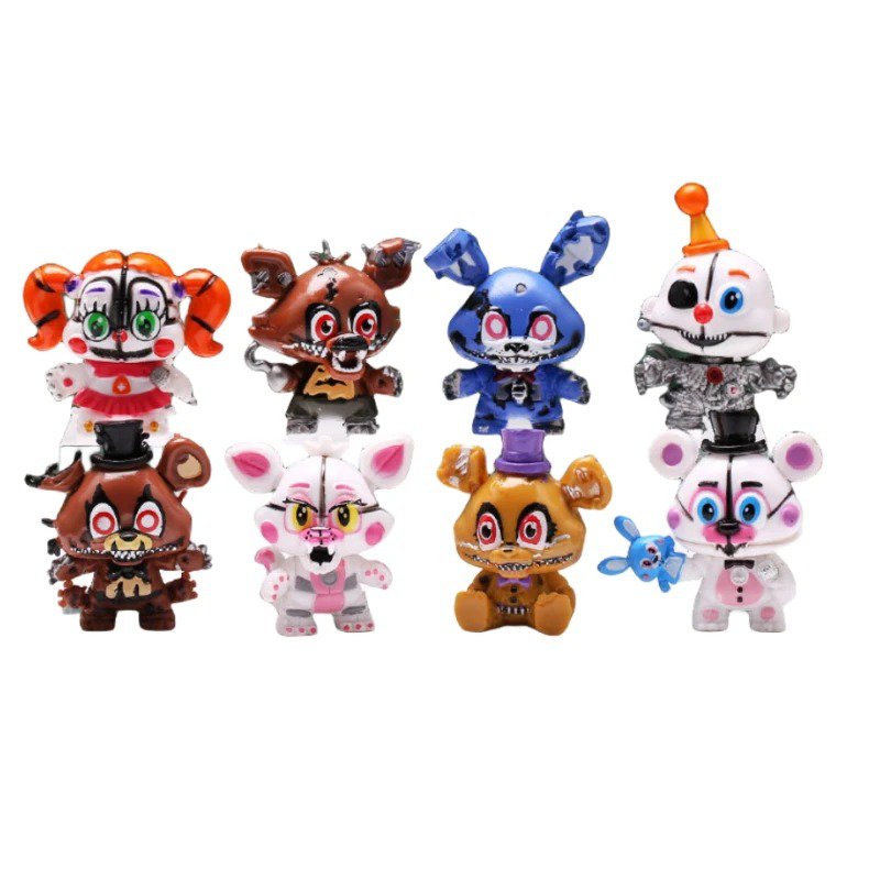 8 Pcs FNAF Anime Figures Freddy Fazbear Bear Action Figure PVC