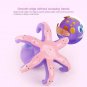 Floating Purple Octopus Bath Toys for Toddlers with 3 Hoopla Rings Interactive Bath Toy