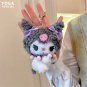 Sanrio Kawaii Kuromi Curly Fur Side Down Plush Toy